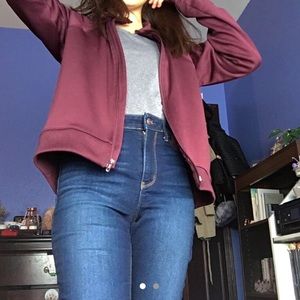maroon athletic jacket